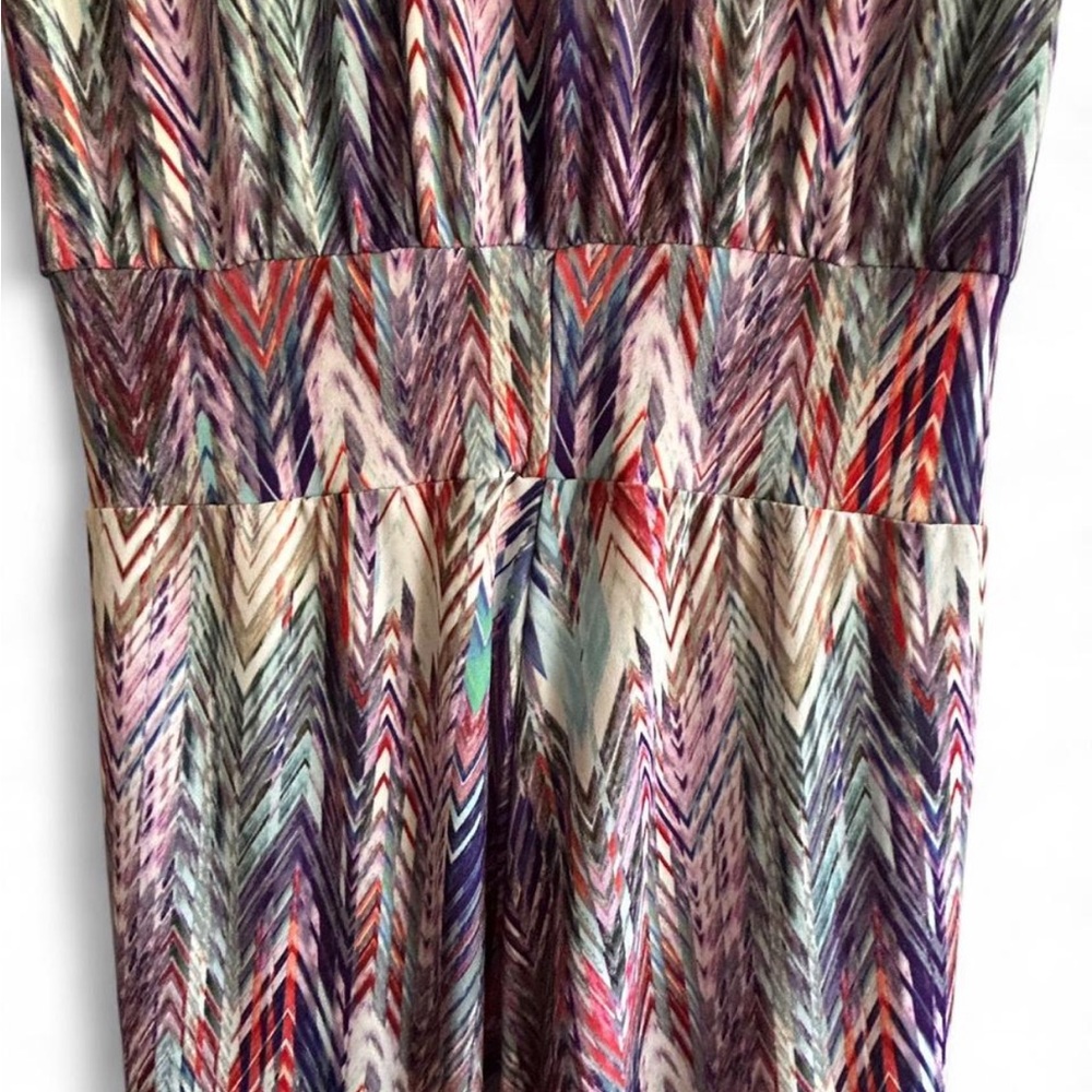 Multi-Colored Chevron Patterned Jumpsuit With Rel… - image 4